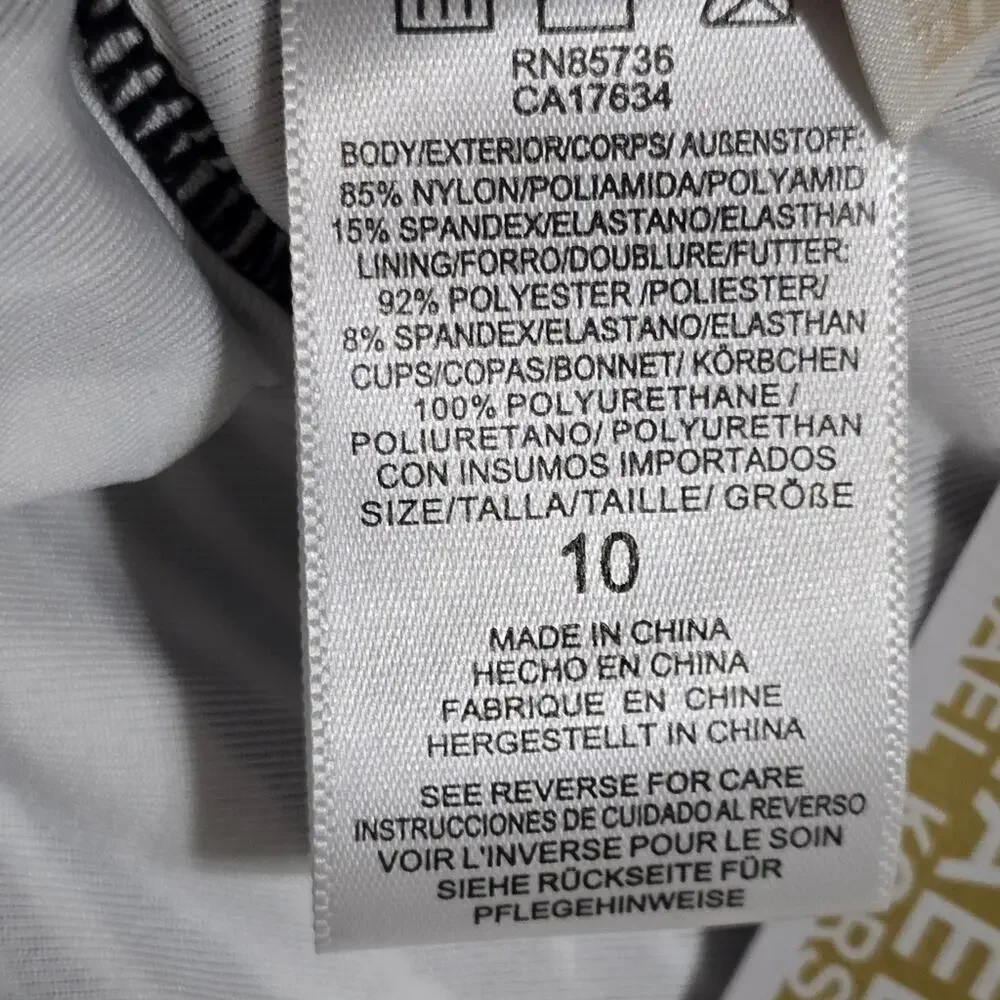 Michael Kors Womens Zebra Print High‎ Cut Scoop Back One Piece Swimsuit Size 10 - Picture 8 of 11